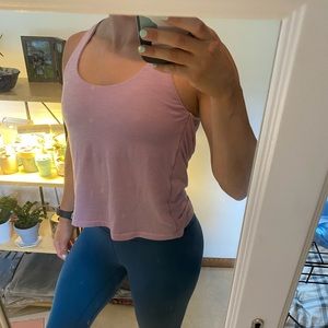 Lululemon Light Purple Tank Top with Strappy Sports Bra Medium Support